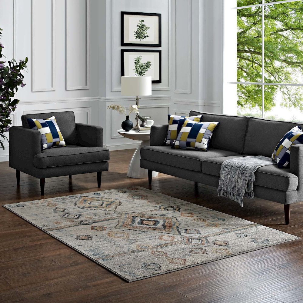 Jenica Distressed Moroccan Tribal Abstract Diamond 5x8 Area Rug
