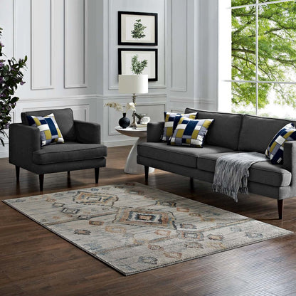 Jenica Distressed Moroccan Tribal Abstract Diamond 5x8 Area Rug