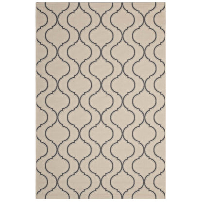 Linza Wave Abstract Trellis Indoor and Outdoor 8x10 Area Rug
