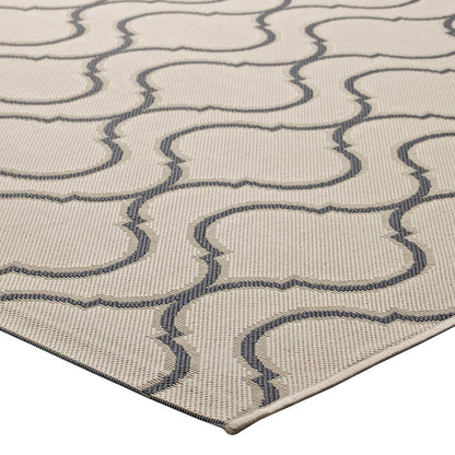 Linza Wave Abstract Trellis Indoor and Outdoor 8x10 Area Rug