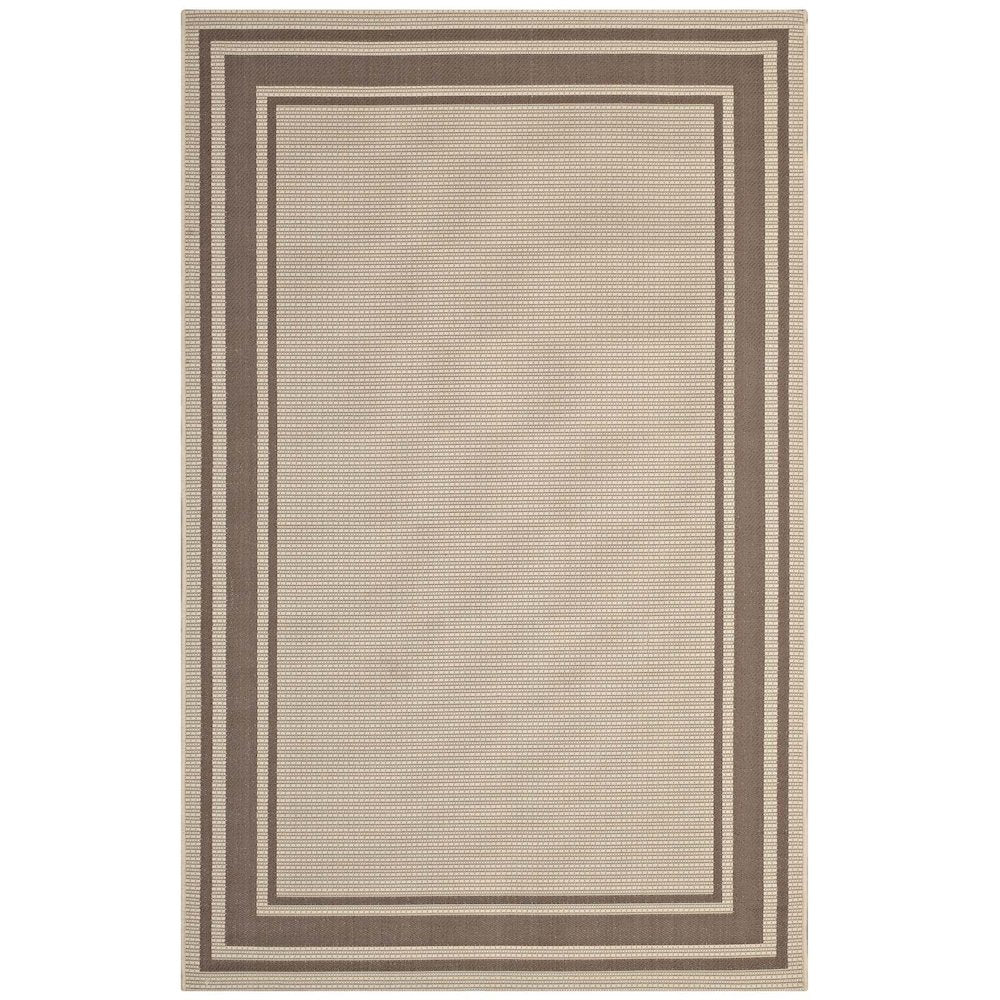 Rim Solid Border Indoor and Outdoor 5x8 Area Rug