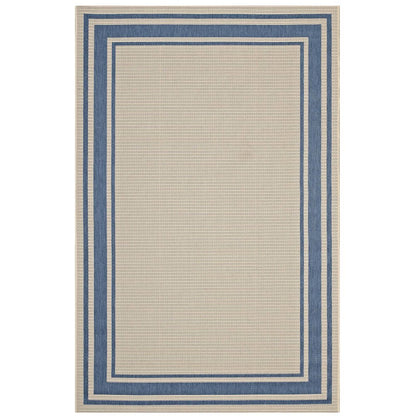 Rim Solid Border Indoor and Outdoor 5x8 Area Rug