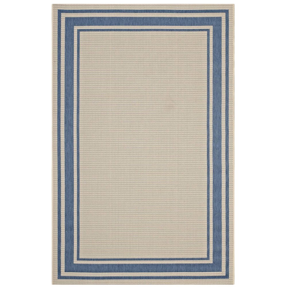 Rim Solid Border Indoor and Outdoor 5x8 Area Rug