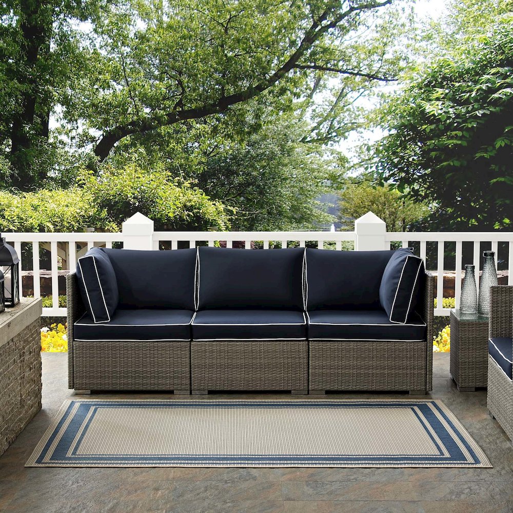 Rim Solid Border Indoor and Outdoor 5x8 Area Rug