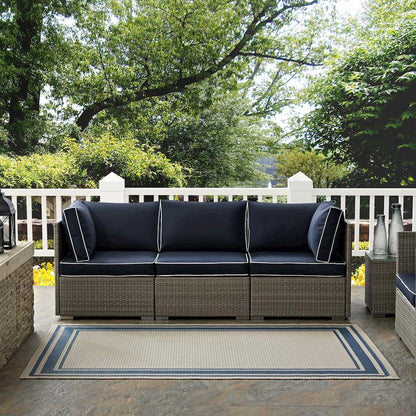 Rim Solid Border Indoor and Outdoor 5x8 Area Rug