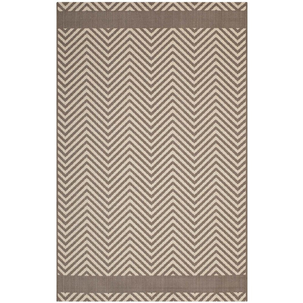 Optica Chevron With End Borders Indoor and Outdoor 5x8 Area Rug