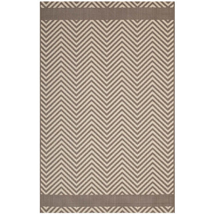 Optica Chevron With End Borders Indoor and Outdoor 5x8 Area Rug