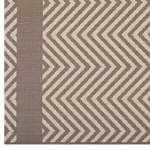 Optica Chevron With End Borders Indoor and Outdoor 8x10 Area Rug