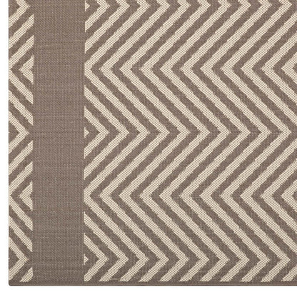 Optica Chevron With End Borders Indoor and Outdoor 8x10 Area Rug