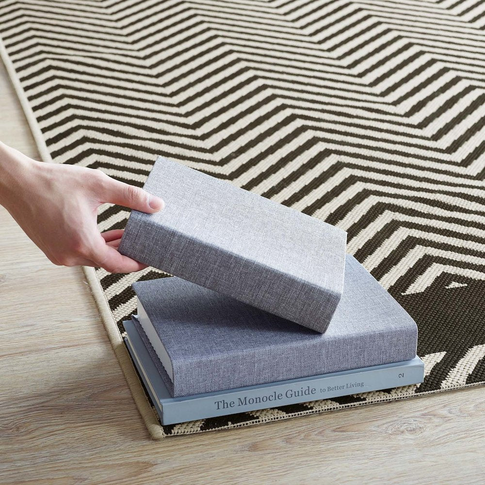Optica Chevron With End Borders Indoor and Outdoor 5x8 Area Rug