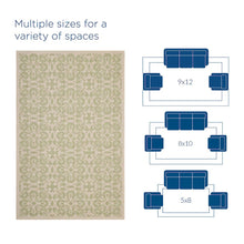 Ariana Vintage Floral Trellis Indoor and Outdoor 9x12 Area Rug