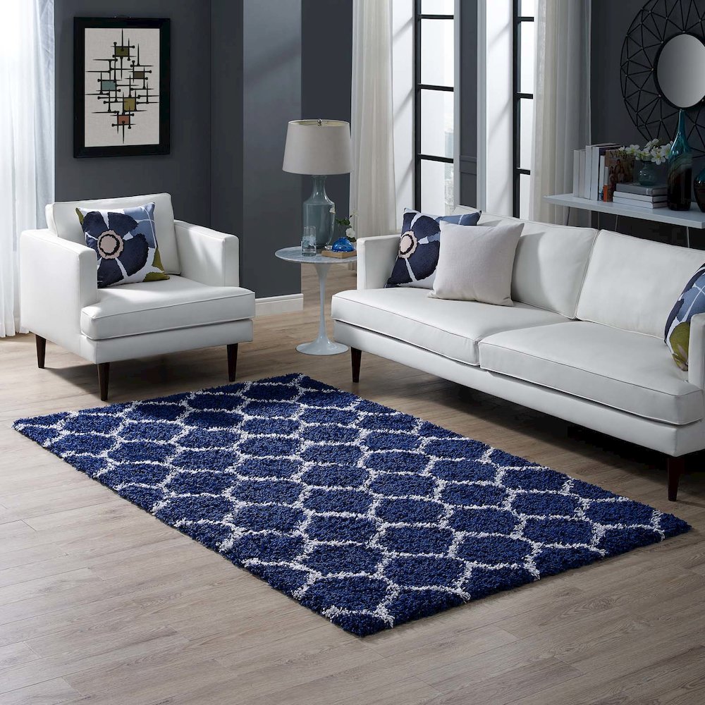 Solvea Moroccan Trellis 5x8 Shag Area Rug
