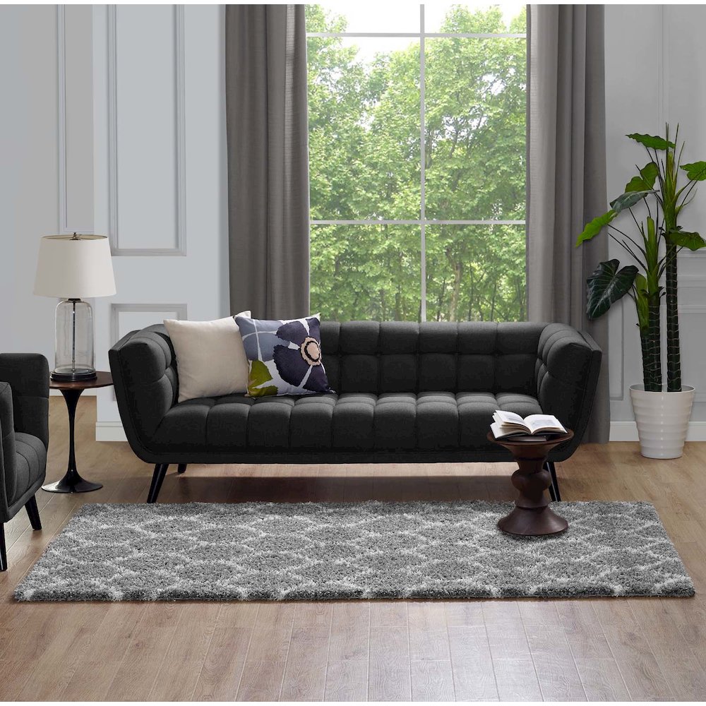 Solvea Moroccan Trellis 5x8 Shag Area Rug