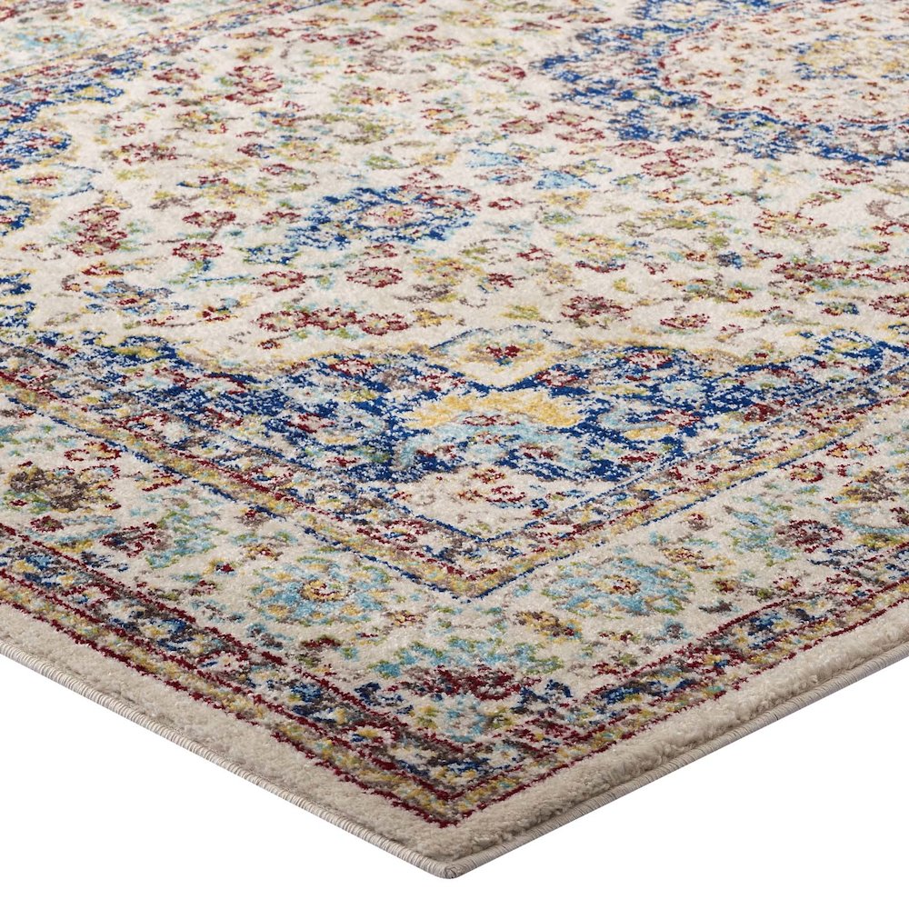Meryam Distressed Vintage Medallion 5x8 Area Rug