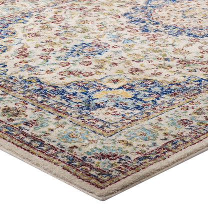 Meryam Distressed Vintage Medallion 5x8 Area Rug