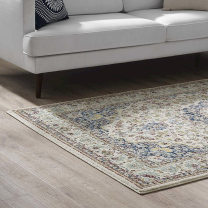 Meryam Distressed Vintage Medallion 5x8 Area Rug