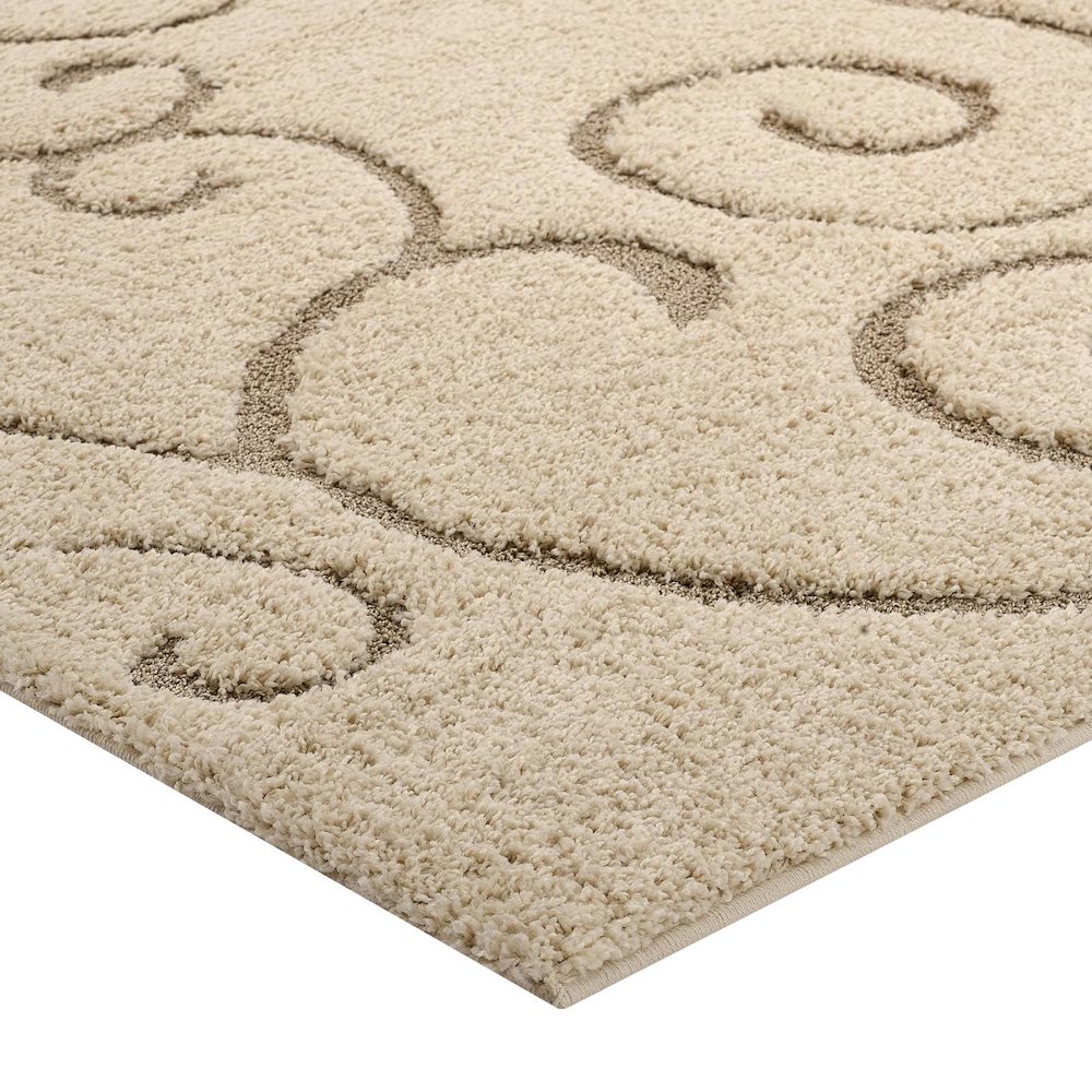Jubilant Burgeon Scrolling Vine Shag 5x8 Area Rug