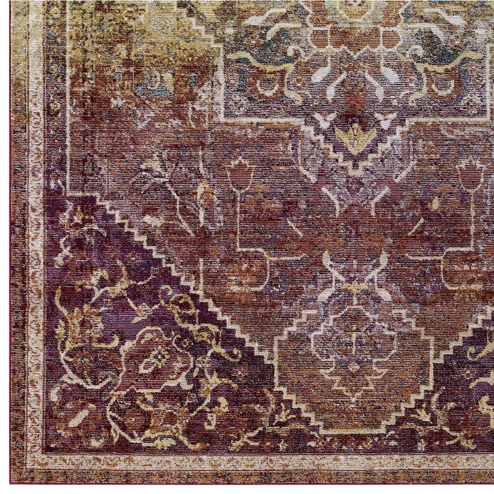 Kaede Transitional Distressed Vintage Floral Vintage Medallion 4x6 Area Rug