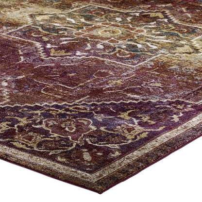 Kaede Transitional Distressed Vintage Floral Vintage Medallion 4x6 Area Rug