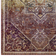 Kaede Transitional Distressed Vintage Floral Vintage Medallion 5x8 Area Rug