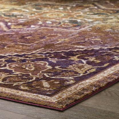 Kaede Transitional Distressed Vintage Floral Vintage Medallion 5x8 Area Rug