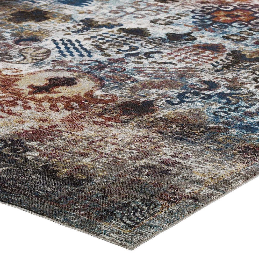 Tahira Transitional Distressed Vintage Floral Moroccan Trellis 4x6 Area Rug