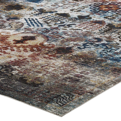 Tahira Transitional Distressed Vintage Floral Moroccan Trellis 4x6 Area Rug