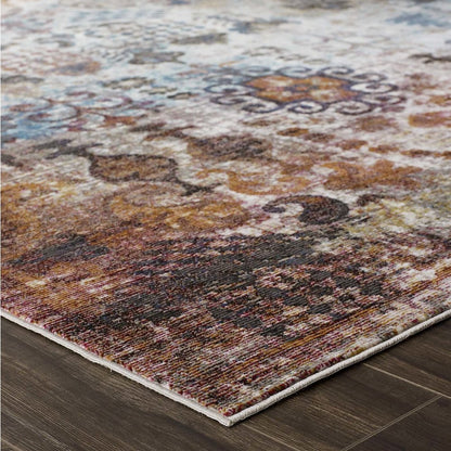Tahira Transitional Distressed Vintage Floral Moroccan Trellis 4x6 Area Rug