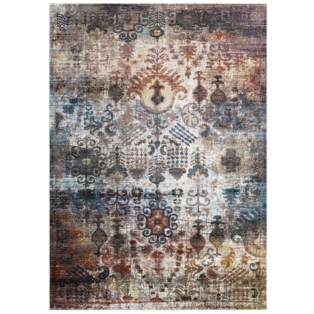 Tahira Transitional Distressed Vintage Floral Moroccan Trellis 5x8 Area Rug