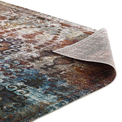 Tahira Transitional Distressed Vintage Floral Moroccan Trellis 5x8 Area Rug