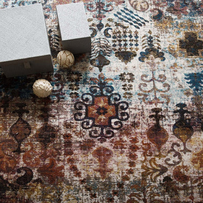 Tahira Transitional Distressed Vintage Floral Moroccan Trellis 5x8 Area Rug