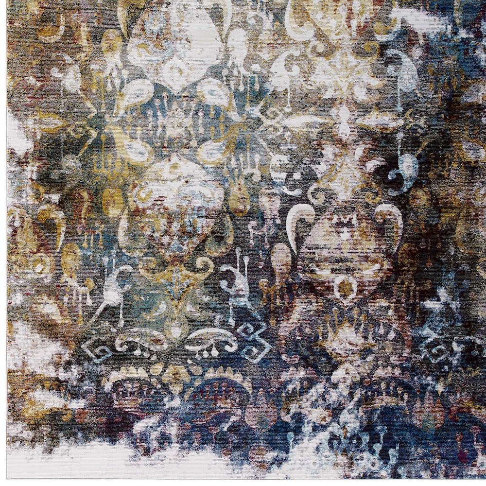 Jayla Transitional Distressed Vintage Floral Moroccan Trellis 5x8 Area Rug