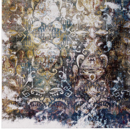 Jayla Transitional Distressed Vintage Floral Moroccan Trellis 5x8 Area Rug