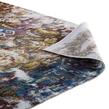 Jayla Transitional Distressed Vintage Floral Moroccan Trellis 5x8 Area Rug