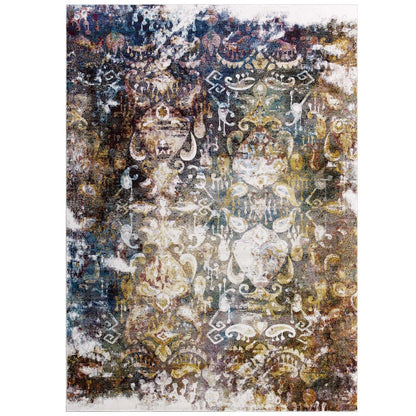 Jayla Transitional Distressed Vintage Floral Moroccan Trellis 8x10 Area Rug