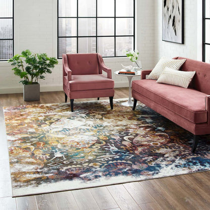 Jayla Transitional Distressed Vintage Floral Moroccan Trellis 8x10 Area Rug