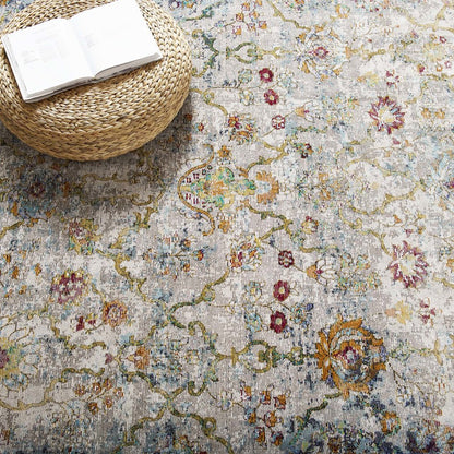 Success Manuka Distressed Vintage Floral Lattice 4x6 Area Rug
