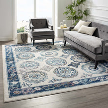 Entourage Odile Distressed Floral Moroccan Trellis 8x10 Area Rug