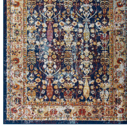 Entourage Jessa Distressed Vintage Floral Lattice 5x8 Area Rug