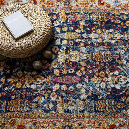 Entourage Jessa Distressed Vintage Floral Lattice 5x8 Area Rug