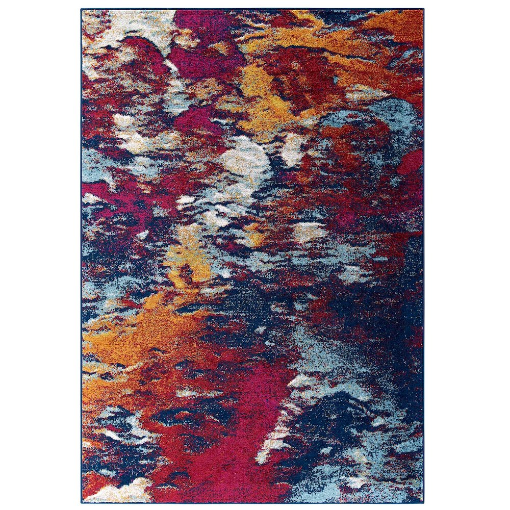 Entourage Foliage Contemporary Modern Abstract 5x8 Area Rug