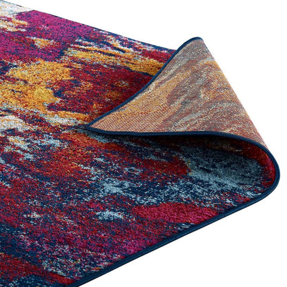 Entourage Foliage Contemporary Modern Abstract 5x8 Area Rug