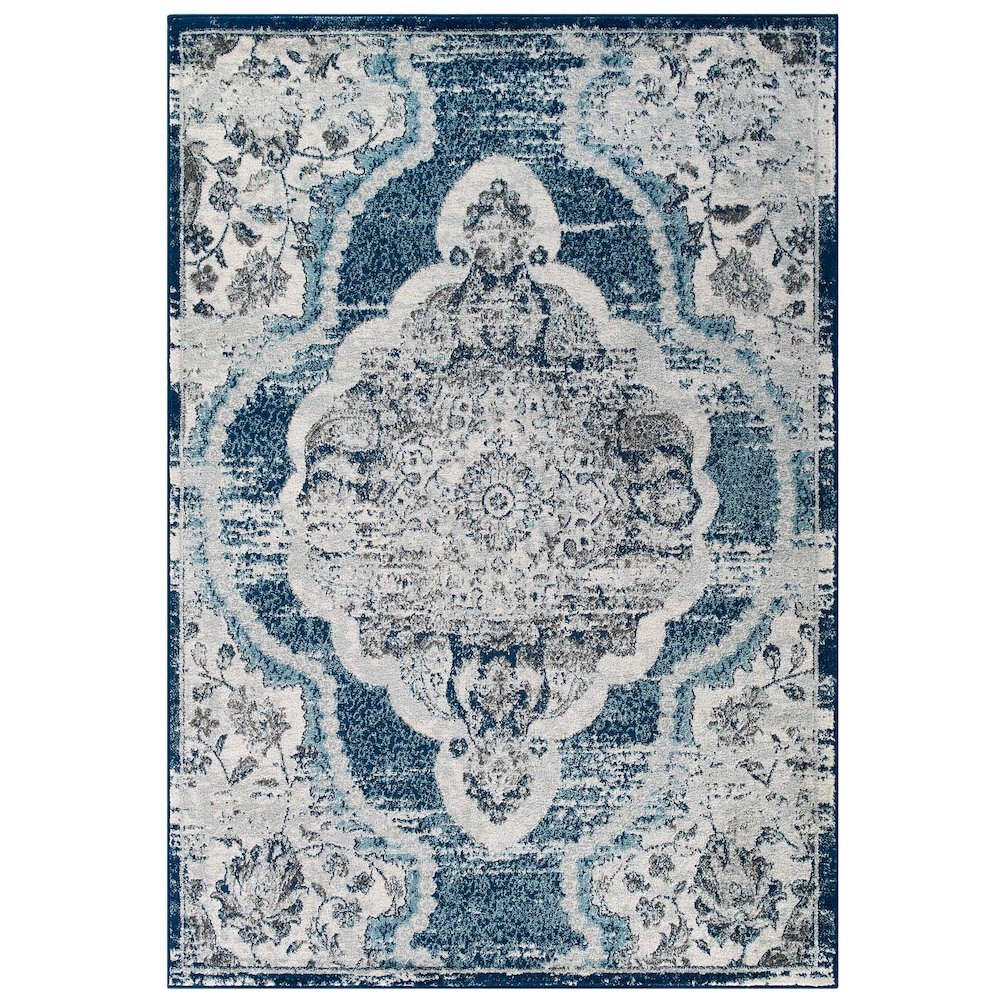 Entourage Malia Distressed Vintage Floral Vintage Medallion 8x10 Area Rug