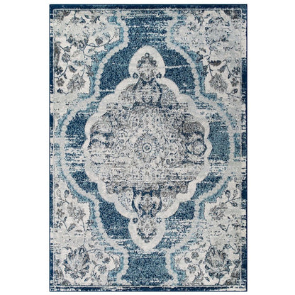 Entourage Malia Distressed Vintage Floral Vintage Medallion 8x10 Area Rug