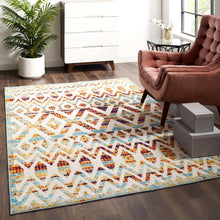 Tamako Diamond and Chevron Moroccan Trellis 5x8 Indoor / Outdoor Area Rug