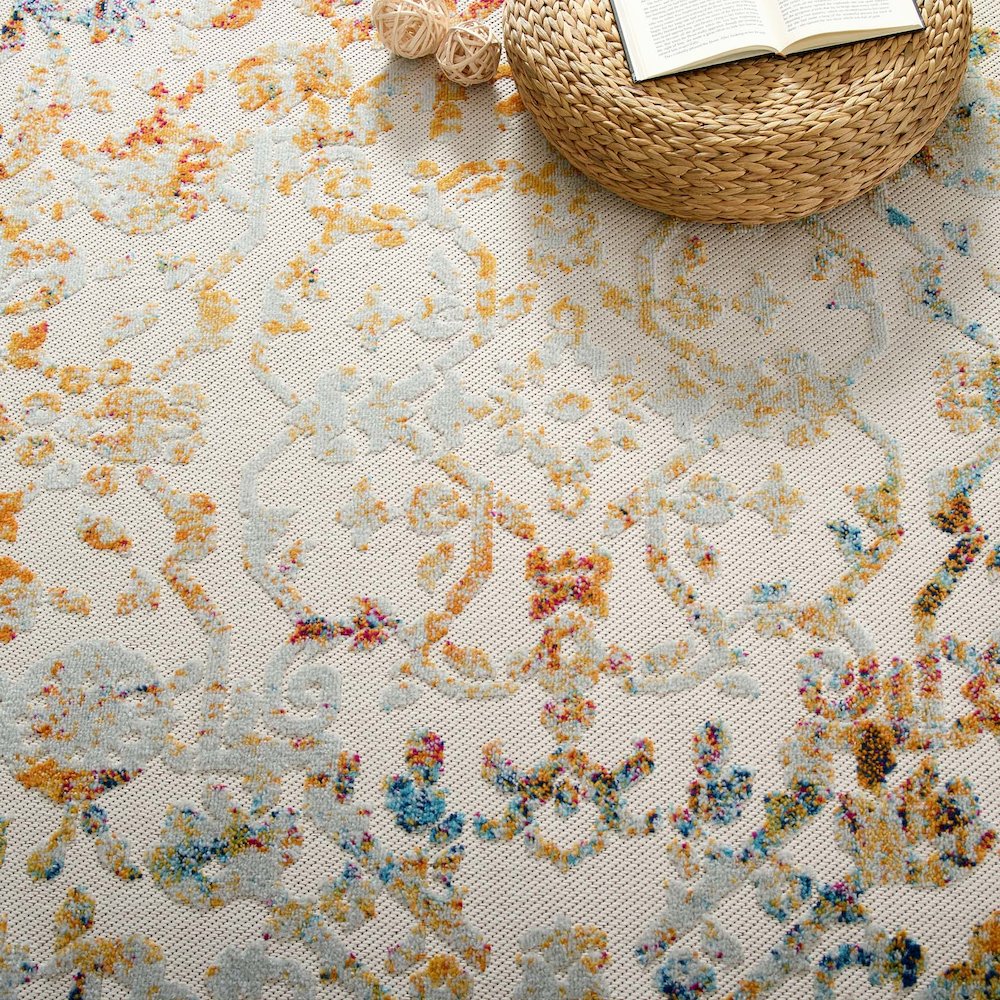 Reflect Primrose Ornate Floral Lattice 5x8 Indoor/Outdoor Area Rug
