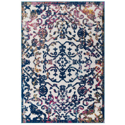 Reflect Primrose Ornate Floral Lattice 5x8 Indoor/Outdoor Area Rug