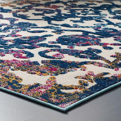 Reflect Primrose Ornate Floral Lattice 5x8 Indoor/Outdoor Area Rug