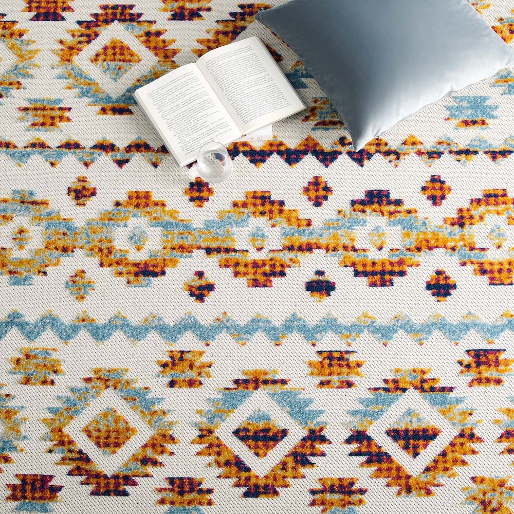 Reflect Takara Abstract Diamond Moroccan Trellis 5x8 Indoor and Outdoor Area Rug