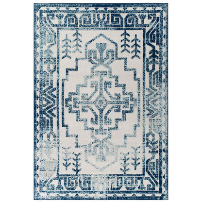 Nyssa Distressed Geometric Southwestern Aztec 5x8 Indoor/Outdoor Area Rug